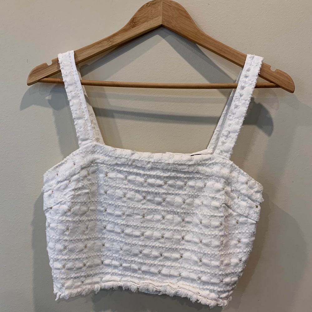 Lulus cropped white tank